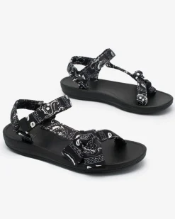 New Czarne sandały damskie z kokardką Oyall Sandały Płaskie