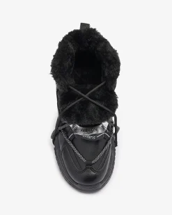 Online Czarne sneakersy z ociepleniem Pommie Damskie Śniegowce|Ocieplane