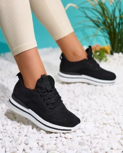 Best Czarne sportowe buty damskie Losoyta Damskie Sneakersy
