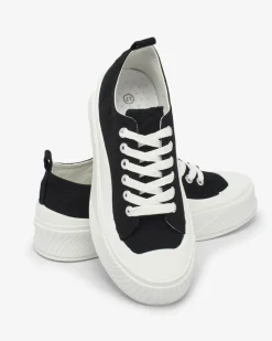 Sale Czarne sportowe trampki na platformie Luceri Trampki