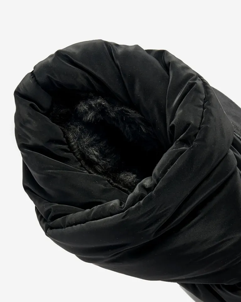 Outlet Czarne wsuwane śniegowce damskie Maderta Śniegowce|Botki Z Grubym Ociepleniem