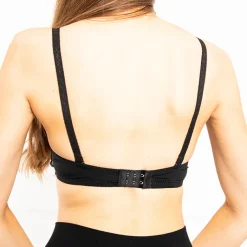 Sale Czarno - czerwony damski biustonosz koronkowy Codzienne