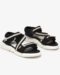 Best Czarno-beżowe dziecięce sandałki zapinane na rzepy Modis Dziewczęce