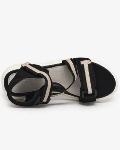 Best Czarno-beżowe dziecięce sandałki zapinane na rzepy Modis Dziewczęce