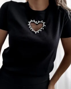 Outlet damski komplet sportowy z serduszkiem Damskie Legginsy / Tregginsy|Bluzki / Koszule / Koszulki