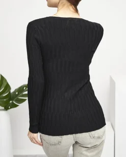 New damski sweter z dekoltem w serek Swetry