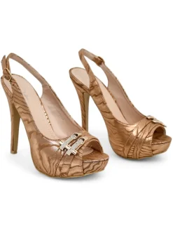 Outlet Czółenka damskie bez pięty z ozdobnym wzorem Magiga Buty Na Wielkie Wyjście