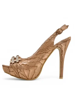 Outlet Czółenka damskie bez pięty z ozdobnym wzorem Magiga Buty Na Wielkie Wyjście