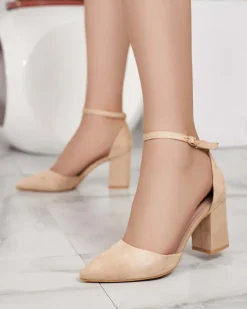 New Czółenka damskie na słupku Lilolla Buty Na Wielkie Wyjście|Sandały Na Słupku