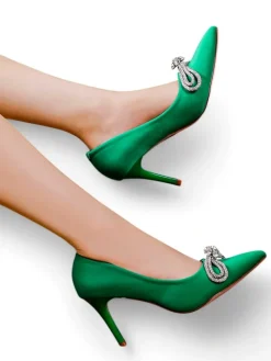 New Czółenka damskie z kokardką Hepeles Buty Na Wielkie Wyjście|Klasyczne