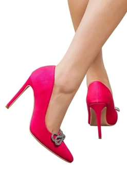 Sale Czółenka damskie a'la satynowe z kokardką Hefion Buty Na Wielkie Wyjście|Klasyczne