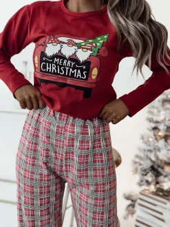 Best Czerwona świąteczna damska 2-częściowa piżama Piżamy