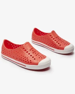 Sale Czerwone ażurowe dziecięce gumowe trampki Jiteri Chłopięce|Dziewczęce