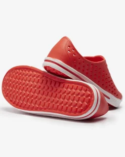 Sale Czerwone ażurowe dziecięce gumowe trampki Jiteri Chłopięce|Dziewczęce