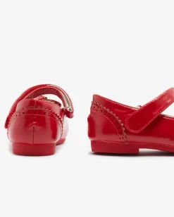 Clearance Czerwone czółenka dziewczęce z kokardką Proya Dziewczęce