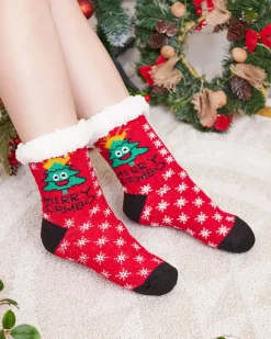 Best Czerwone damskie skarpetki ze świątecznym wzorem Skarpetki