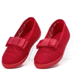 Online Czerwone dziewczęce tenisówki typu slip on Tabbi Dziewczęce