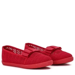 Online Czerwone dziewczęce tenisówki typu slip on Tabbi Dziewczęce