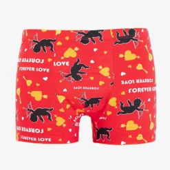 Sale Czerwone męskie bokserki z printem Majtki