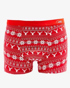 Best Czerwone męskie bokserki świąteczne Majtki