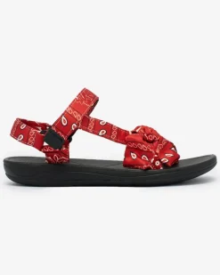 Best Czerwone sandały damskie z kokardką Oyall Sandały Płaskie