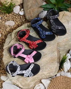 Best Czerwone sandały damskie z kokardką Oyall Sandały Płaskie