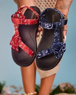 Best Czerwone sandały damskie z kokardką Oyall Sandały Płaskie