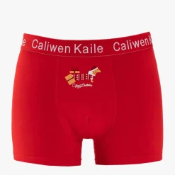 Online Czerwone świąteczne bokserki męskie Majtki