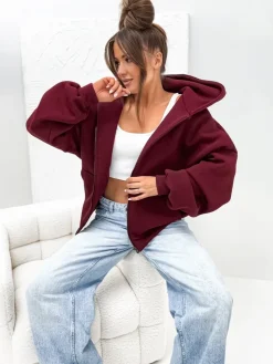 Discount Damska bawełniana ocieplana bluza butterfly Bluzy