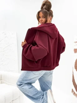 Discount Damska bawełniana ocieplana bluza butterfly Bluzy