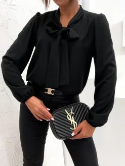 Clearance Damska bluzka z kokardą Bluzki / Koszule / Koszulki