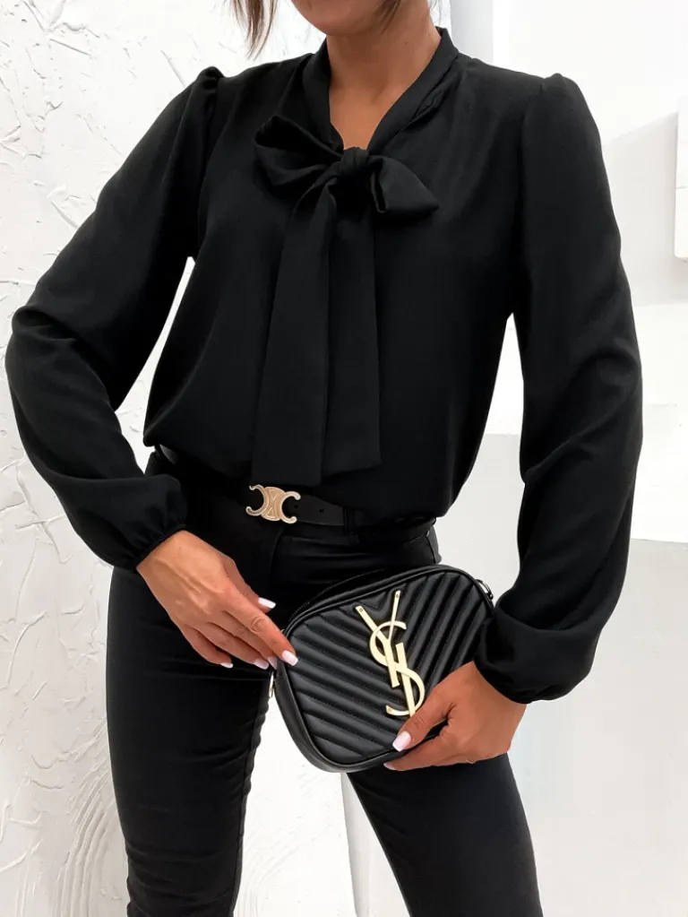 Clearance Damska bluzka z kokardą Bluzki / Koszule / Koszulki