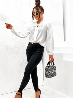 Clearance Damska bluzka z kokardą Bluzki / Koszule / Koszulki