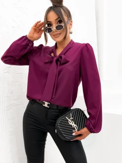 Online Damska bluzka z kokardą Bluzki / Koszule / Koszulki