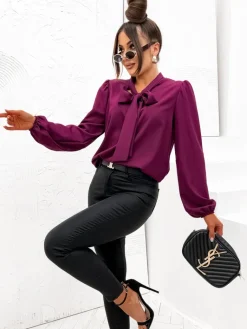 Online Damska bluzka z kokardą Bluzki / Koszule / Koszulki