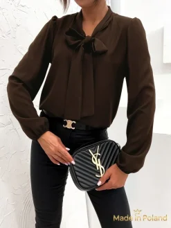 Hot Damska bluzka z kokardą Bluzki / Koszule / Koszulki