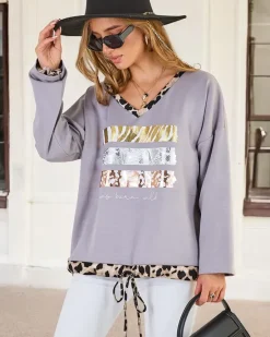 Clearance Damska bluzka z printem Bluzki / Koszule / Koszulki