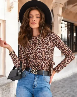 Online Damska bluzka z wiązaniem Bluzki / Koszule / Koszulki