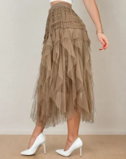 Outlet Damska dwuwarstwowa spódnica midi Spódnice