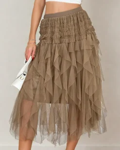 Outlet Damska dwuwarstwowa spódnica midi Spódnice