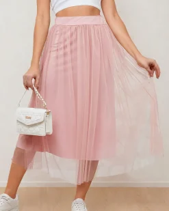 Discount Damska dwuwarstwowa spódnica midi Spódnice