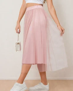 Discount Damska dwuwarstwowa spódnica midi Spódnice