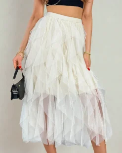 Outlet Damska dwuwarstwowa spódnica midi Spódnice