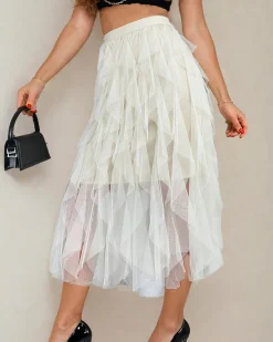 Outlet Damska dwuwarstwowa spódnica midi Spódnice