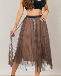 Discount Damska dwuwarstwowa spódnica midi Spódnice