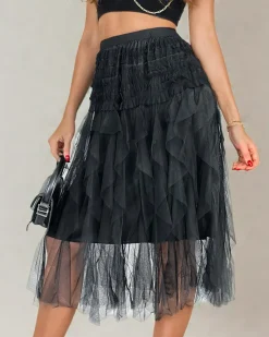 Sale Damska dwuwarstwowa spódnica midi Spódnice