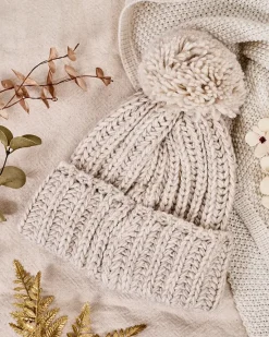 Sale Damska dzianinowa czapka z pomponem Damskie Czapki I Kapelusze