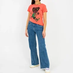 Outlet Damska owa koszulka z nadrukiem Bluzki / Koszule / Koszulki