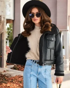 Best Damska kurtka eko skórzana z kożuszkiem w kolorze m Kurtki / Marynarki / Płaszcze