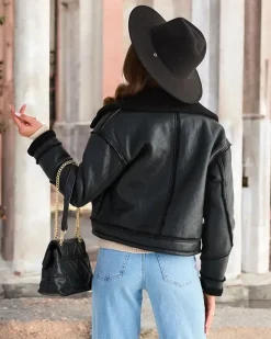 Best Damska kurtka eko skórzana z kożuszkiem w kolorze m Kurtki / Marynarki / Płaszcze